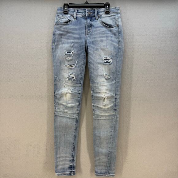 Buckle Black Jeans Women's 24 (0) Light Blue Moto Ankle Skinny Preppy Grunge - Picture 1 of 14